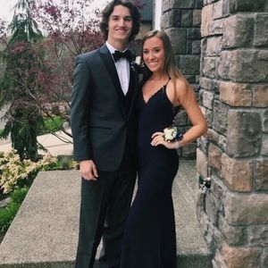 navy blue prom dress